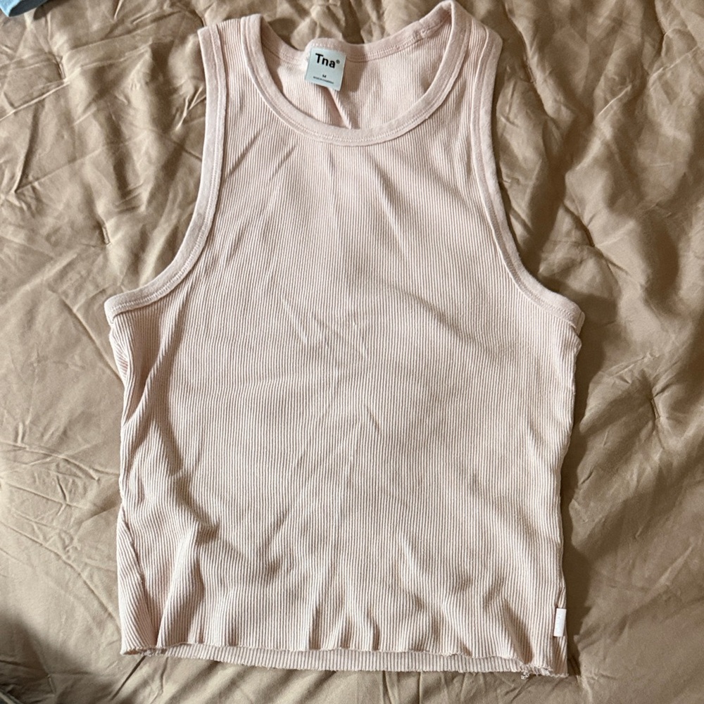 TNA Ribbed Sleeveless Crop Tank - Pale Blush
